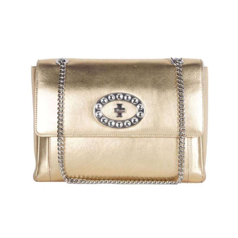Blumarine Gold Leather Shoulder Bag